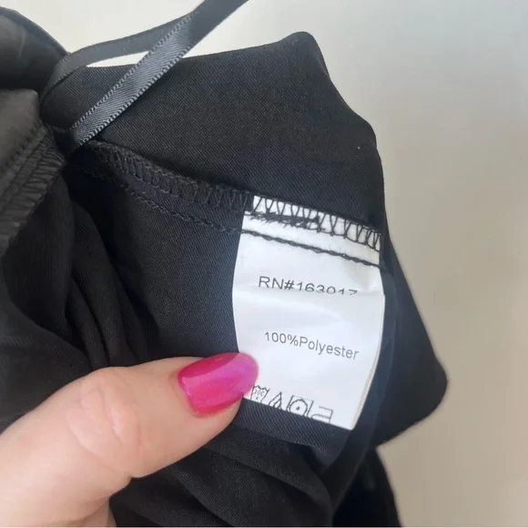 Princess Polly Huxley Black Satin Wide Leg Trouser Pants 8 - Picture 8 of 10